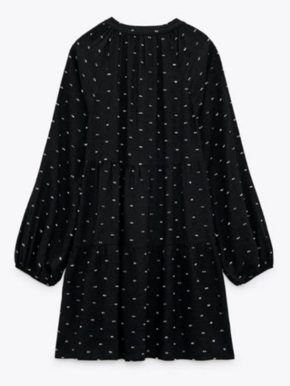 NWT ZARA Dotted Black Long Sleeve Mesh Mini Dress - Small - Picture 12 of 13